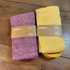 Bundle of 2 Wellow Premium Compression Socks X-Large Wide Calf Yellow Pink